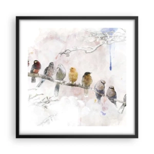 Plakat i sort ramme - Møde med vinger - 50x50 cm