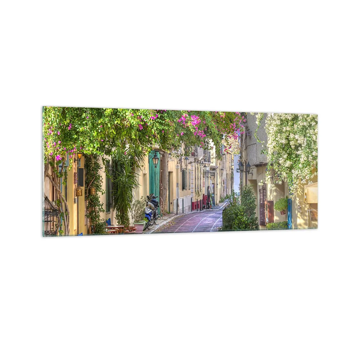 Billede på glas - En blomstrende gyde - 100x40 cm