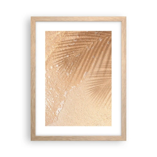 Plakat i ramme af lyst egetræ - Skyggen af en varm sommer - 30x40 cm