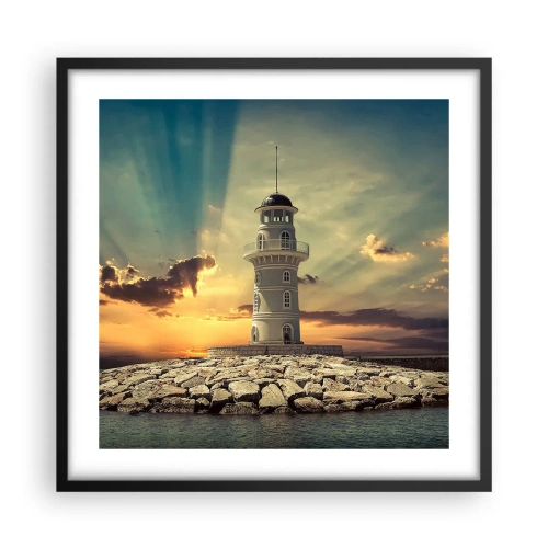 Plakat i sort ramme - Lys - Godhed - Skønhed - 50x50 cm