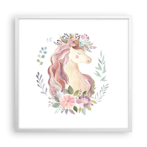 Plakat i hvid ramme - En invitation til eventyrets verden - 60x60 cm