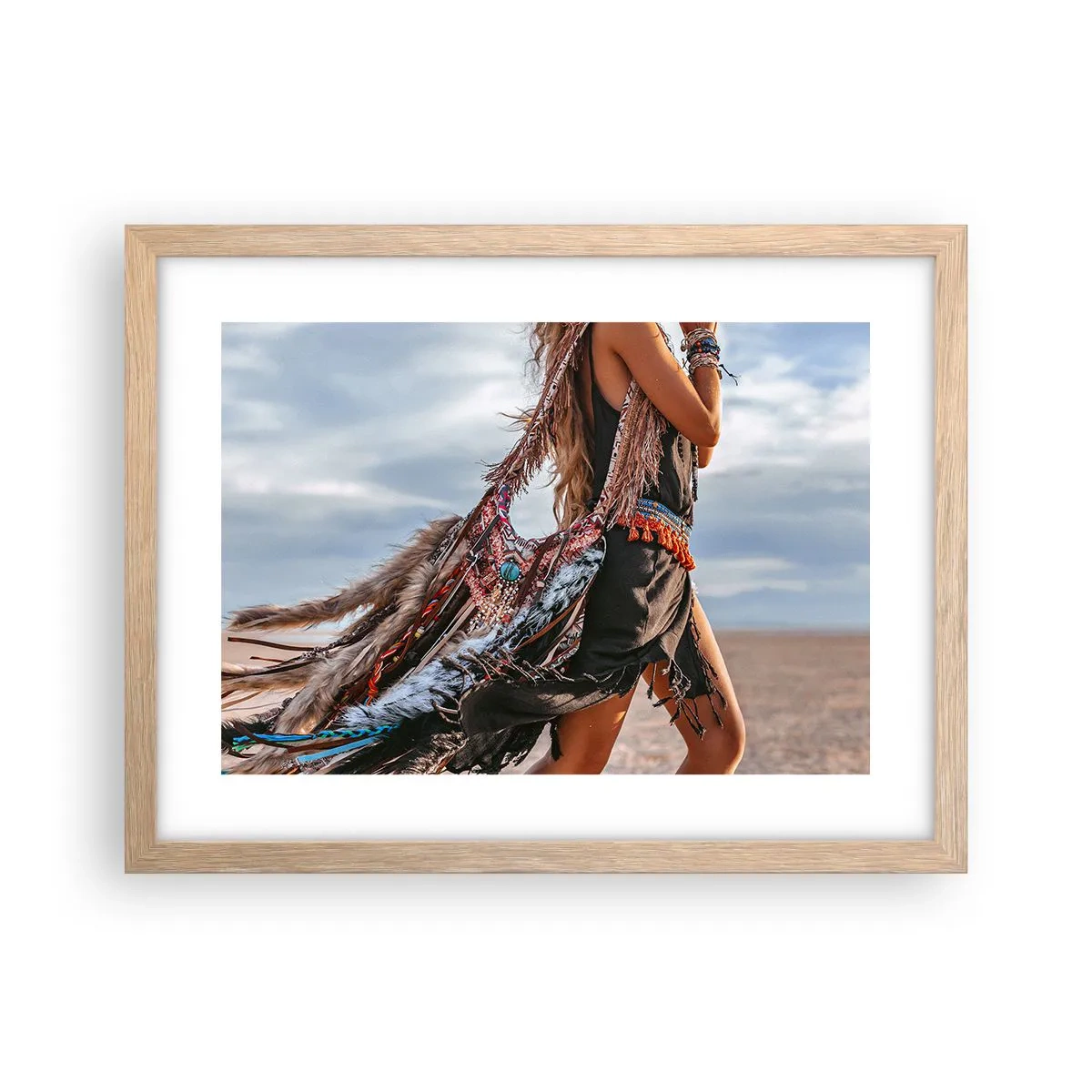 Plakat i ramme af lyst egetræ - Shamanens pige - 40x30 cm