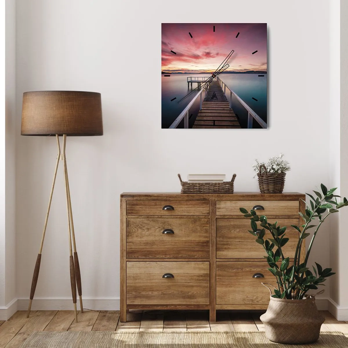 Vægur, Uret - Aftenens blide flamme - 40x40 cm