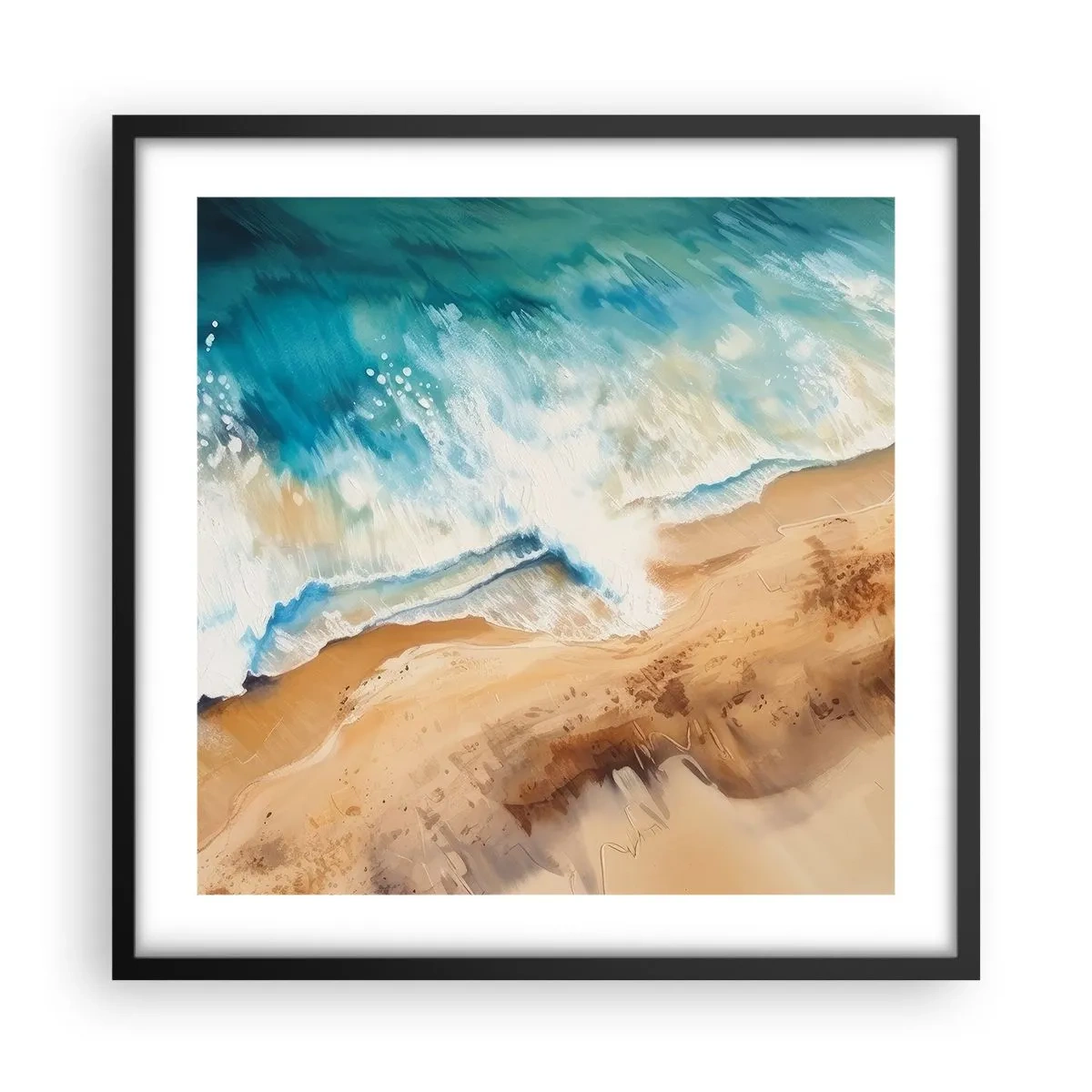 Plakat i sort ramme - Tilbagevendende bølge - 50x50 cm