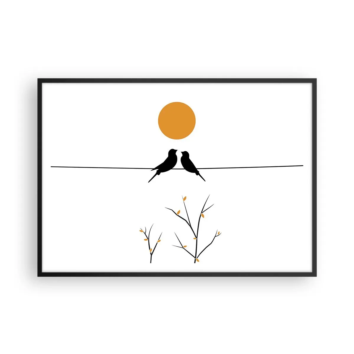 Plakat i sort ramme - Nattergal - 100x70 cm