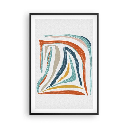 Plakat i sort ramme - Venligt smilende abstraktion - 61x91 cm