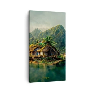 Lærredstryk - Billede på lærred - Tropisk paradis - 45x80 cm