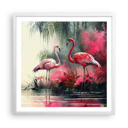 Plakat i hvid ramme - En lektion i naturlig charme - 60x60 cm