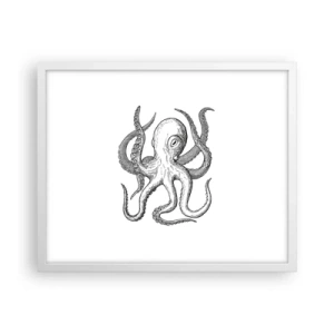 Plakat i hvid ramme - Dans med bølger - 50x40 cm