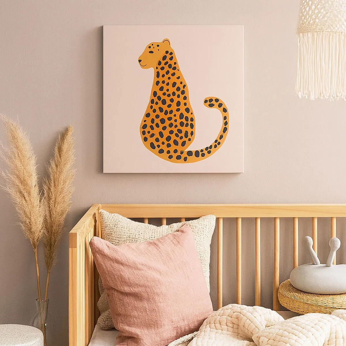 Lærredstryk - Billede på lærred - Leopardprint er et moderigtigt mønster - 30x30 cm