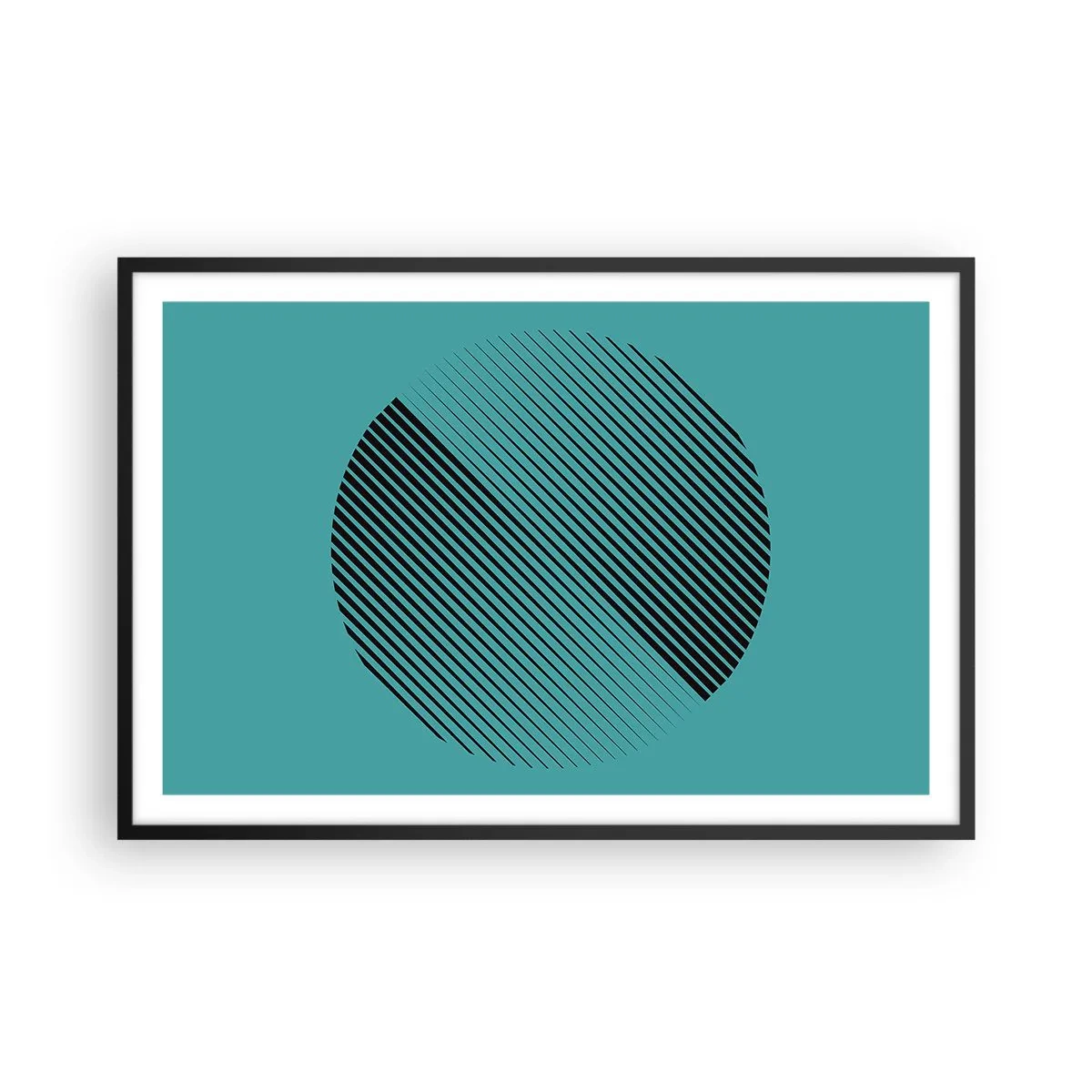 Plakat i sort ramme - Cirklen - en geometrisk variation - 91x61 cm