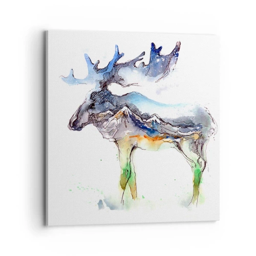 Lærredstryk - Billede på lærred - Helten i en vinterfortælling - 70x70 cm