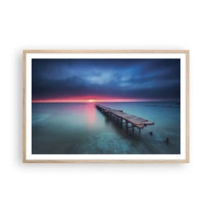 Plakat i ramme af lyst egetræ - Mellem himmel og jord - 91x61 cm