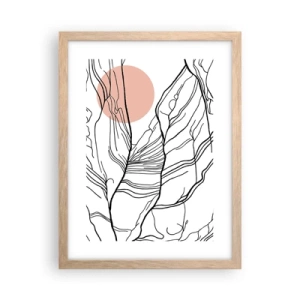 Plakat i ramme af lyst egetræ - I et netværk af kviste - 30x40 cm