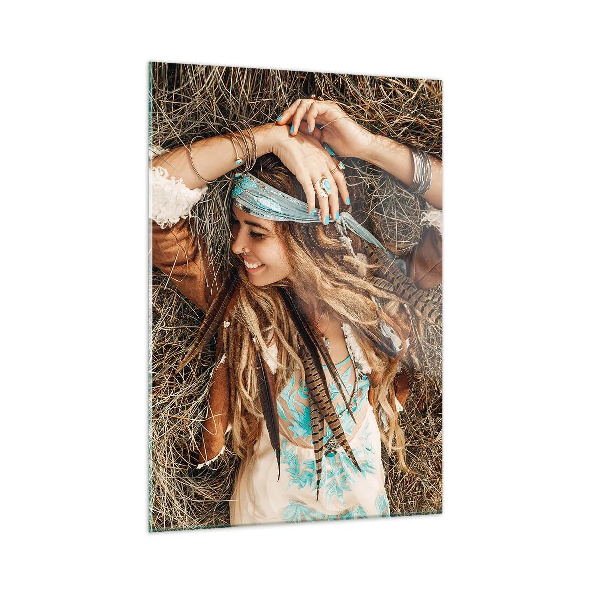 Billede på glas - På vej til kærlighedens sommer - 50x70 cm