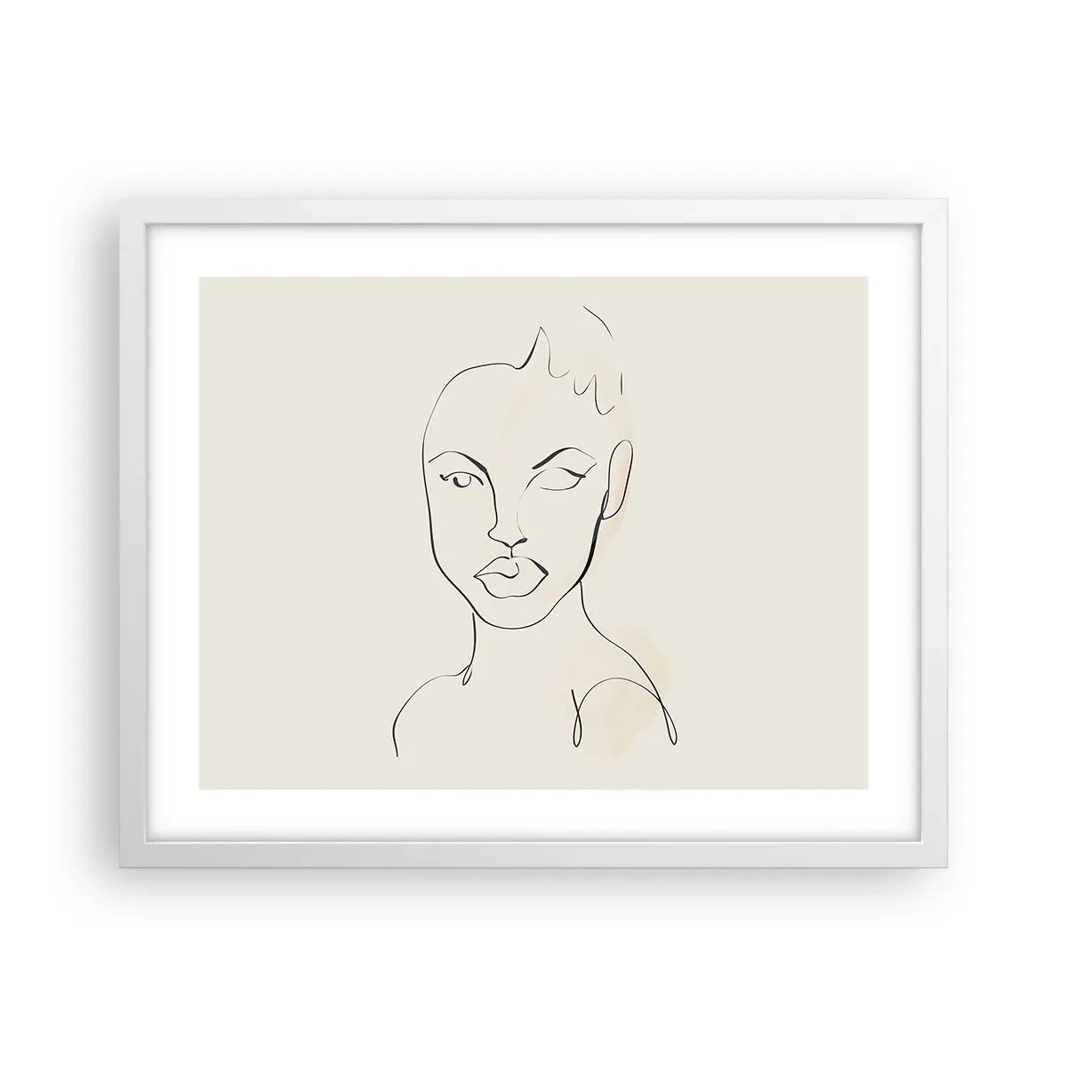 Plakat i hvid ramme - Omrids af sensualitet - 50x40 cm