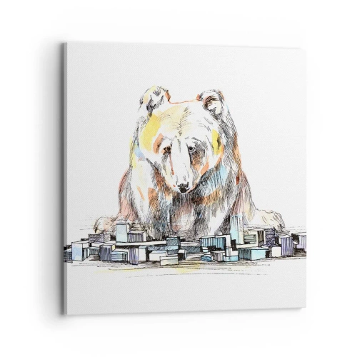 Lærredstryk - Billede på lærred - Hvordan kan man leve på den måde? - 70x70 cm