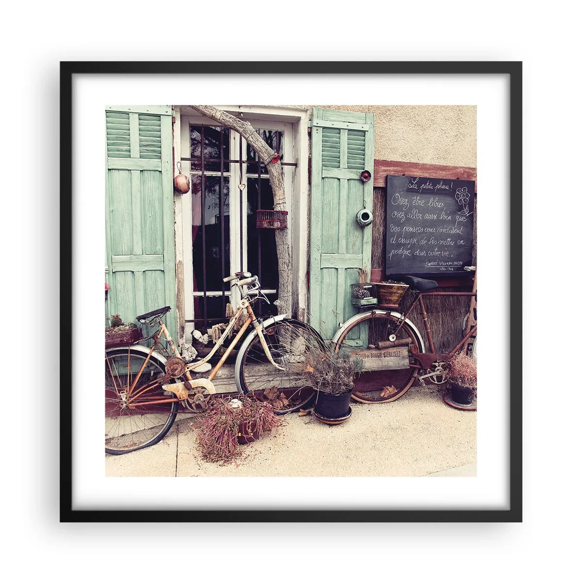 Plakat i sort ramme - Længe leve provinsen - 50x50 cm