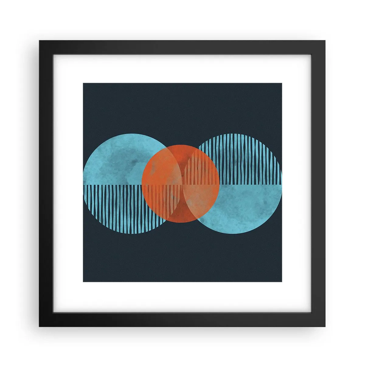 Plakat i sort ramme - Symmetrisk sammensætning - 30x30 cm