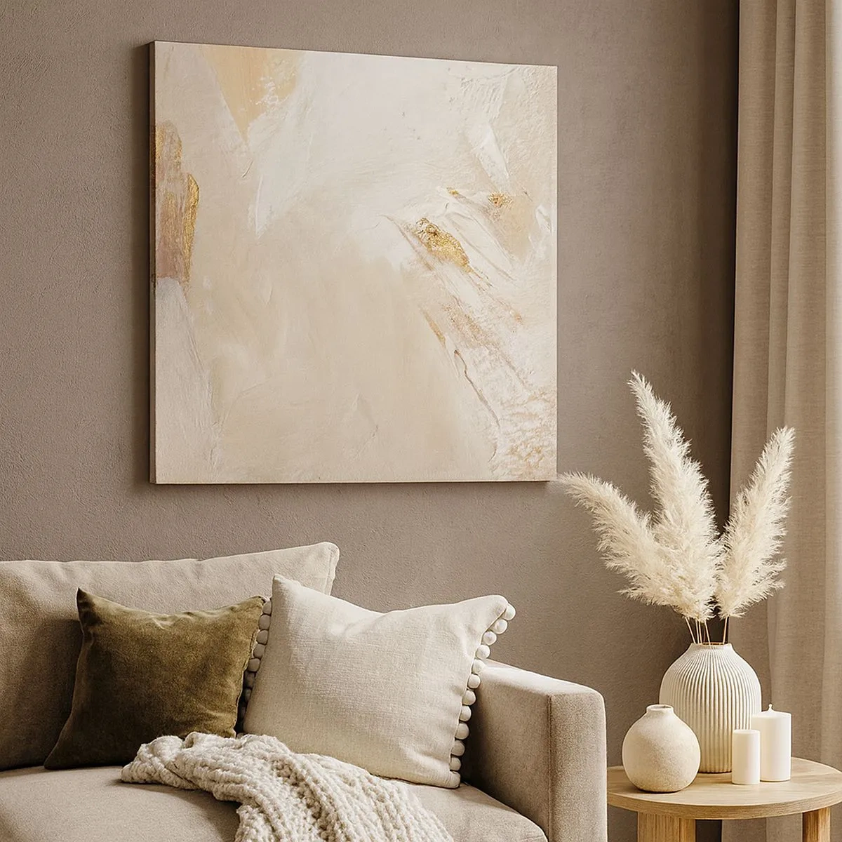 Lærredstryk - Billede på lærred - Pastelkomposition - 30x30 cm