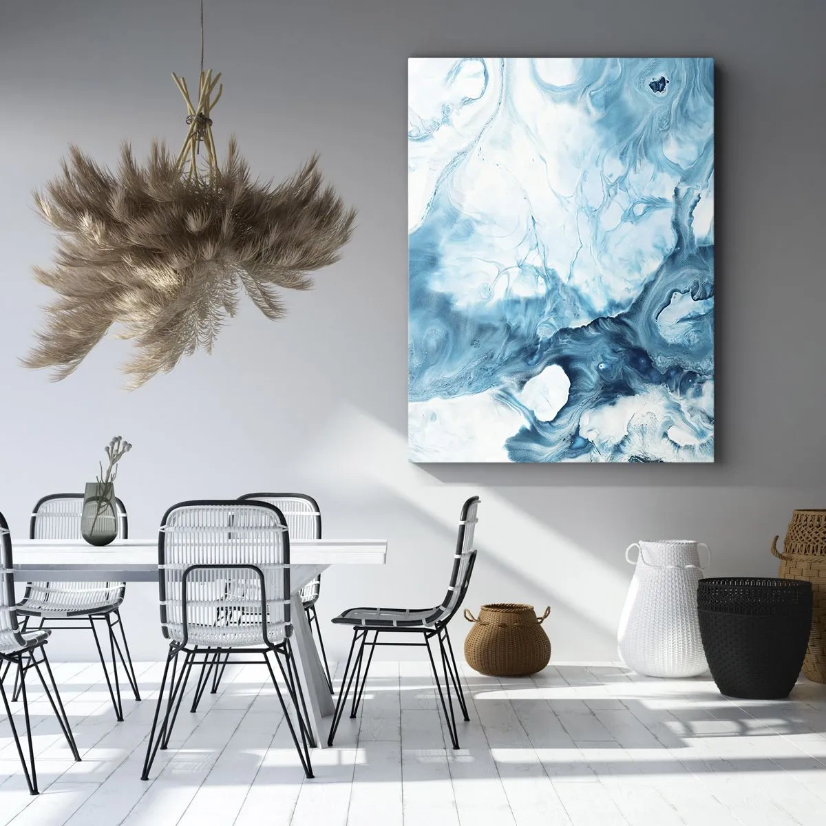 Lærredstryk - Billede på lærred - Blå koncert - 50x70 cm