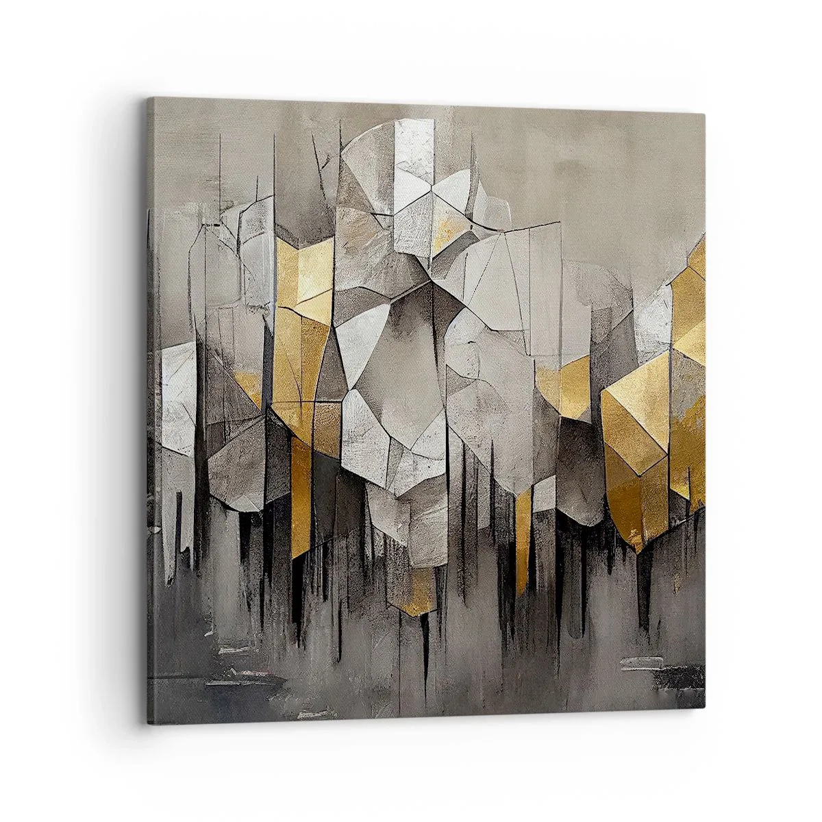 Lærredstryk - Billede på lærred - Komposition lavet af is og lys - 70x70 cm