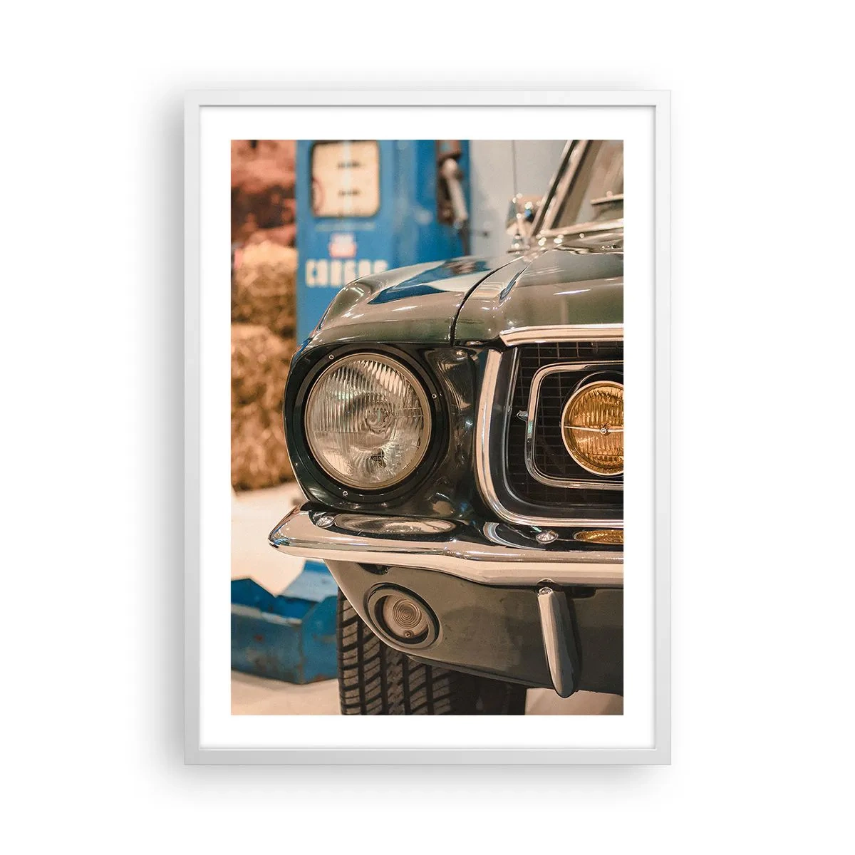 Plakat i hvid ramme - Møde med en legende - 50x70 cm