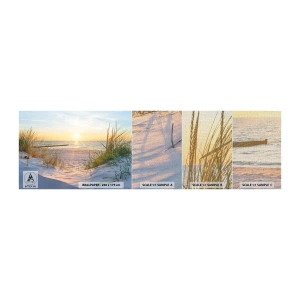 Prøve Fototapet Premium Canvas - Havet brummer, fuglene synger, en vild strand midt i græsset.... - Landskab, Hav, Klitter - 100x30 cm