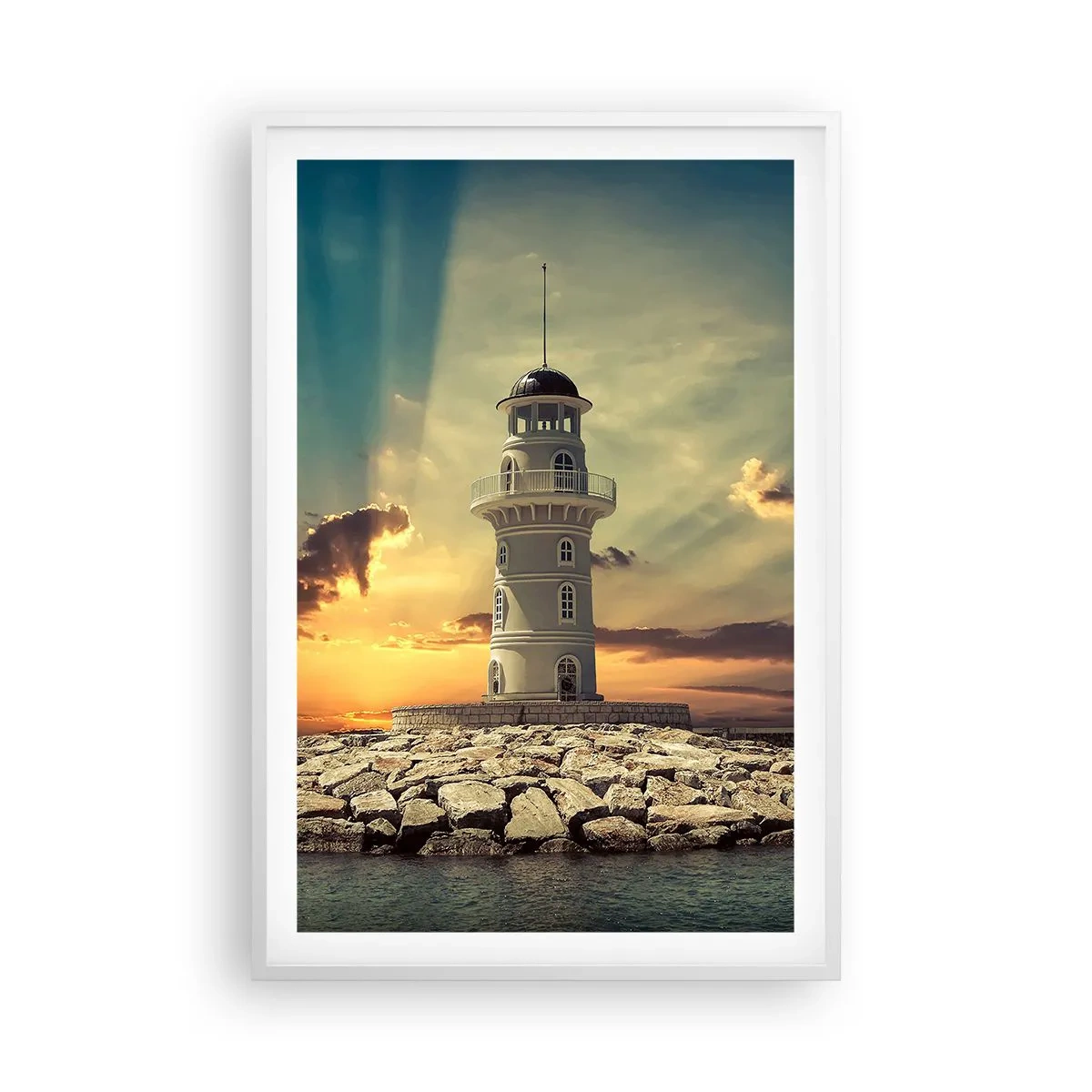 Plakat i hvid ramme - Lys - Godhed - Skønhed - 61x91 cm