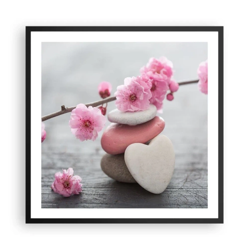 Plakat i sort ramme - Kirsebærblomstens lyksalighed - 60x60 cm
