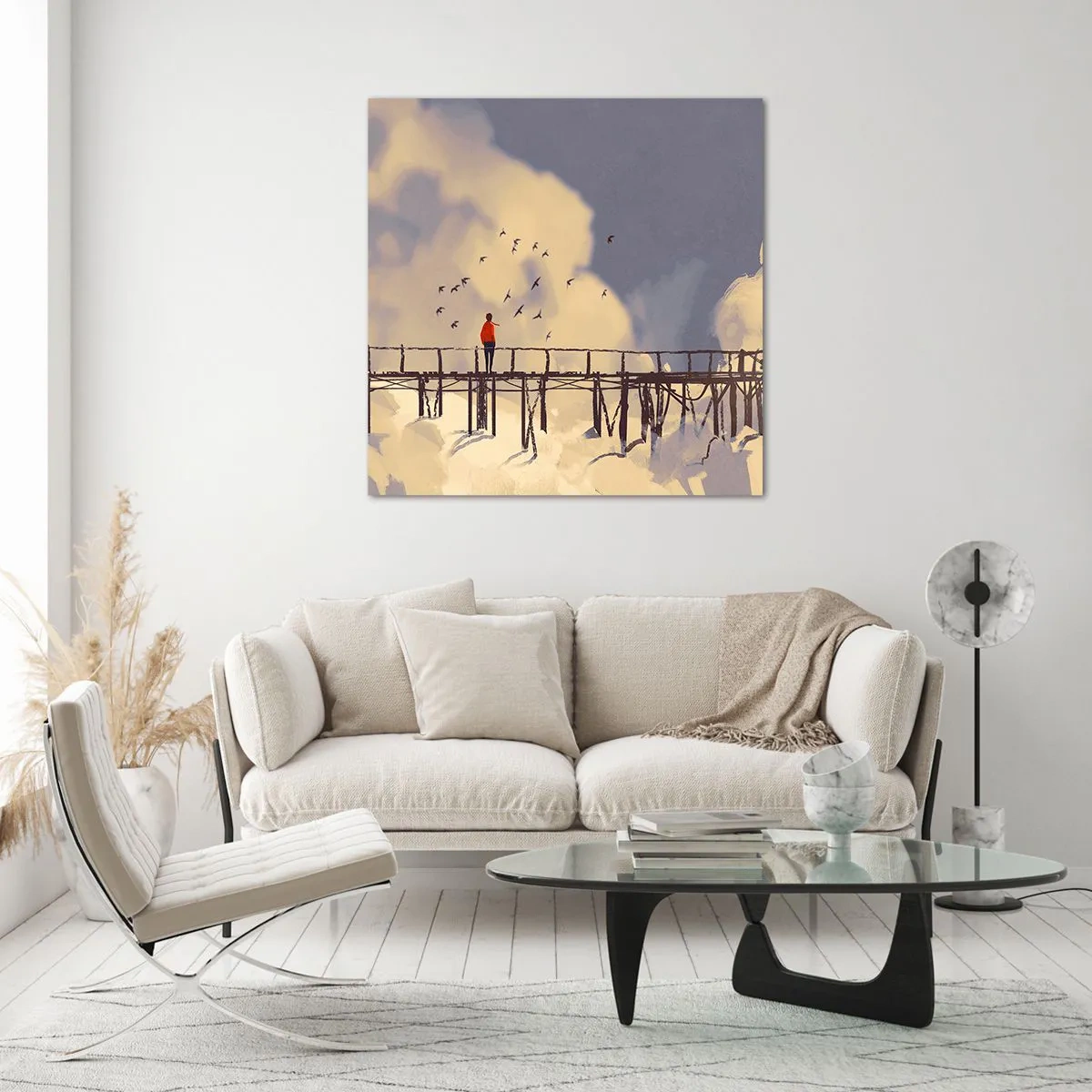 Billede på glas - Blå længsel - 30x30 cm