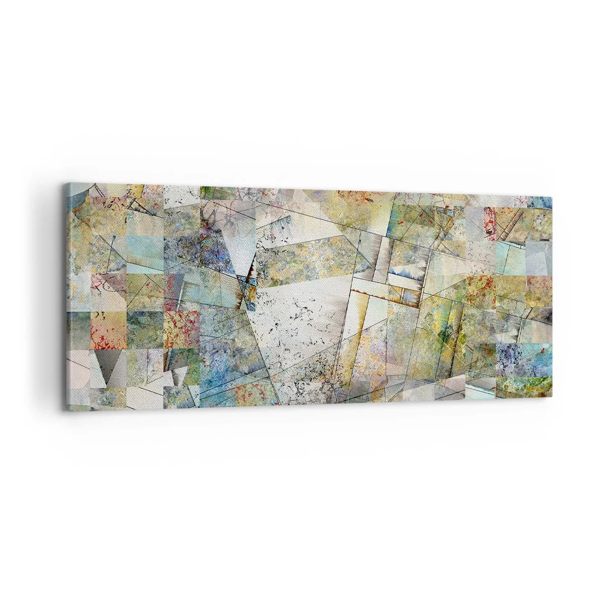 Lærredstryk - Billede på lærred - Geometrisk ommøblering - 100x40 cm