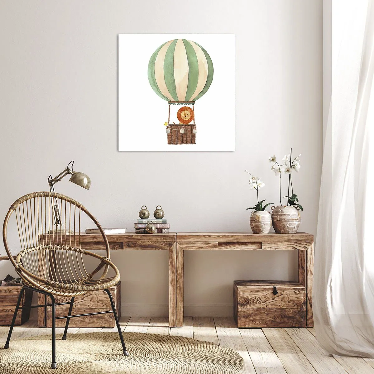 Lærredstryk - Billede på lærred - Leons rejser - 70x70 cm