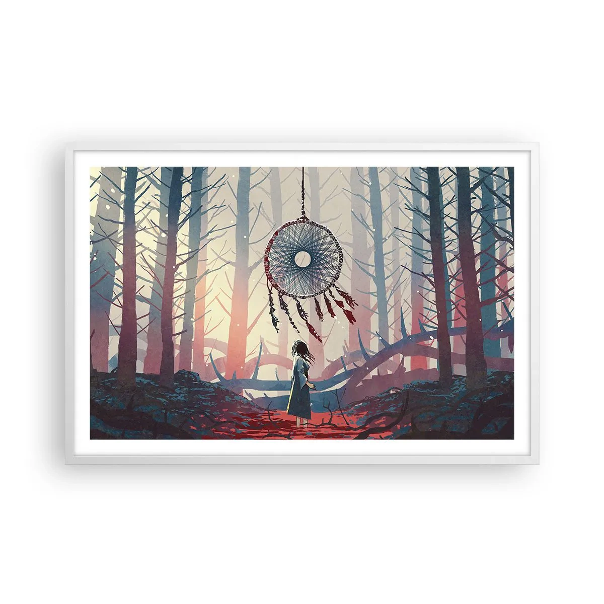 Plakat i hvid ramme - Det hemmelige ritual for lykke - 91x61 cm