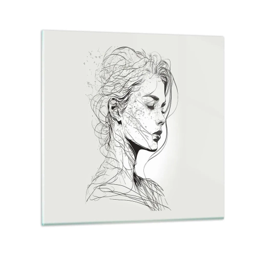 Billede på glas - Portræt i drømmeri - 50x50 cm