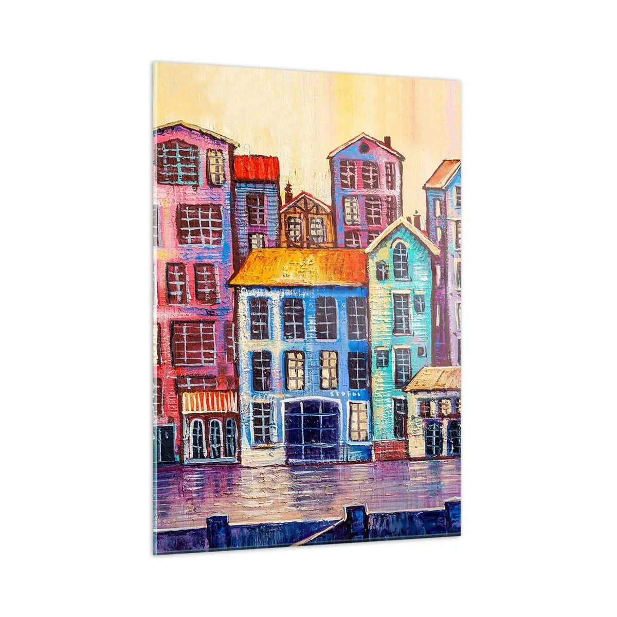 Billede på glas - En by som et eventyr - 50x70 cm