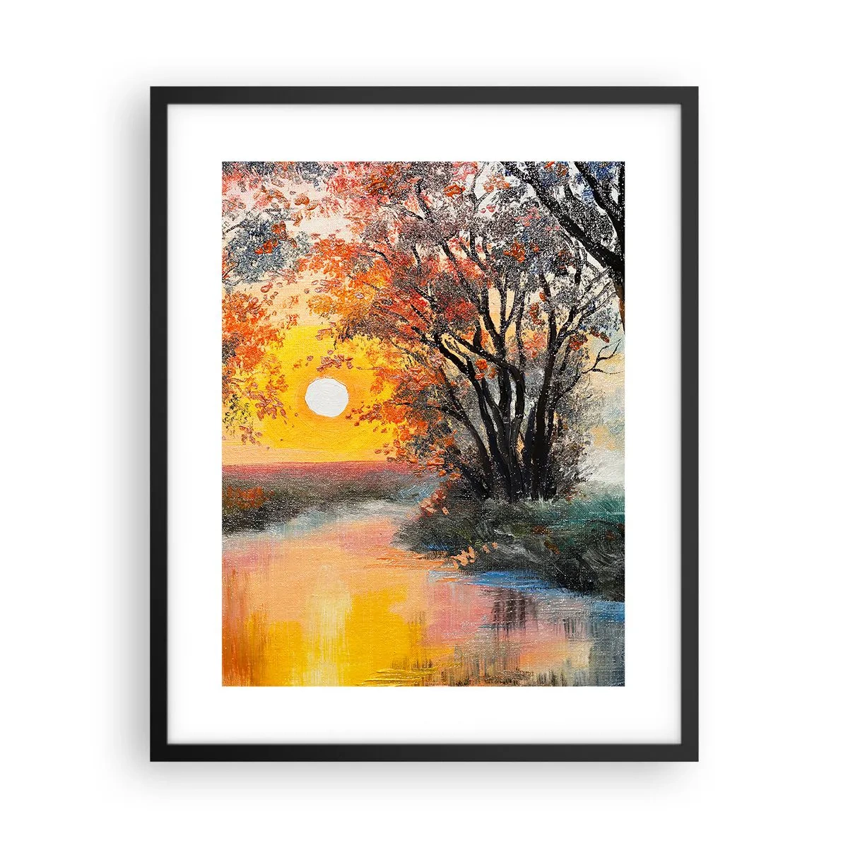 Plakat i sort ramme - Efterårs atmosfære - 40x50 cm