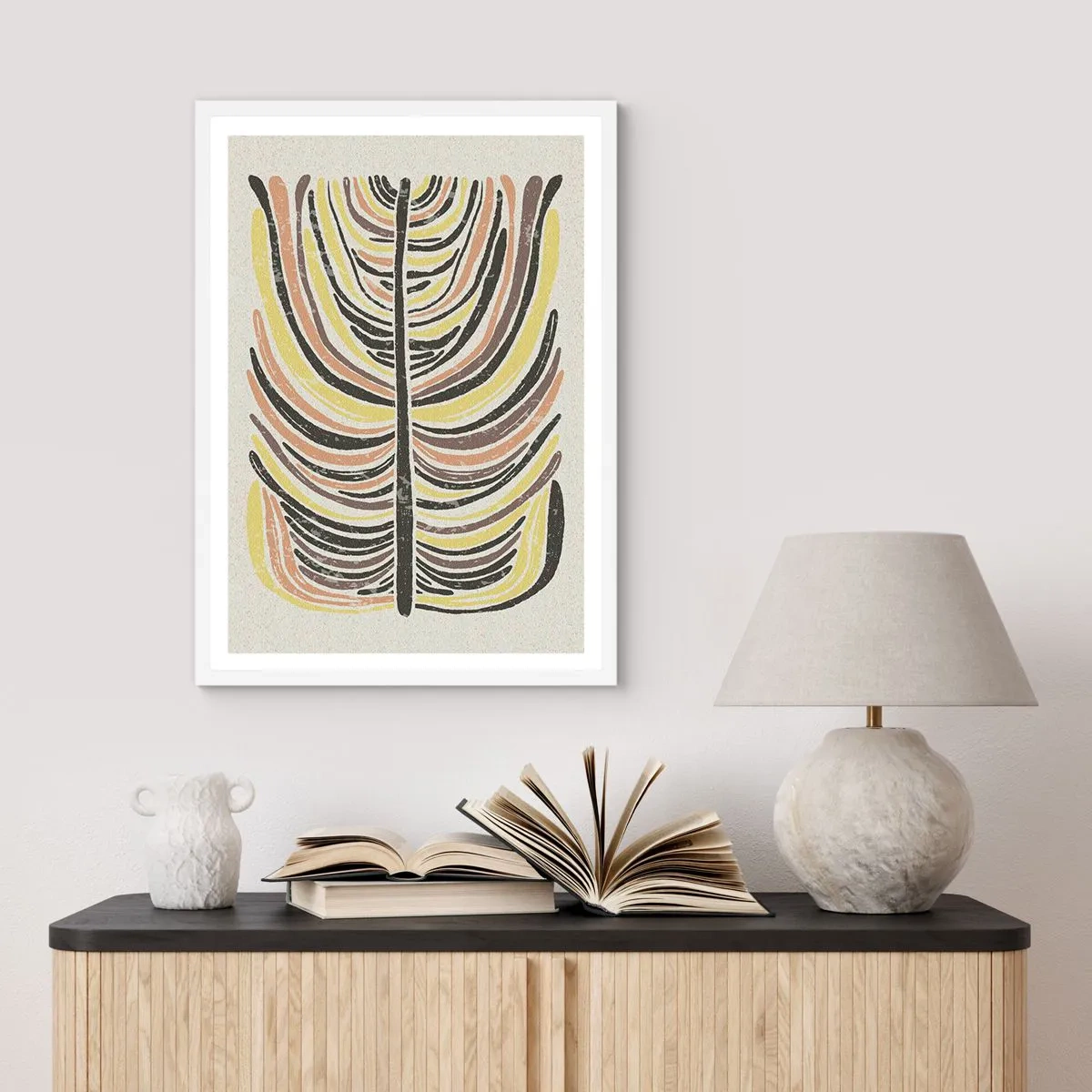 Plakat i hvid ramme - Levende abstraktion - 70x100 cm