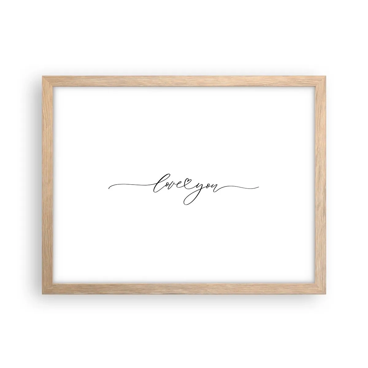 Plakat i ramme af lyst egetræ - Sort og hvid - 40x30 cm