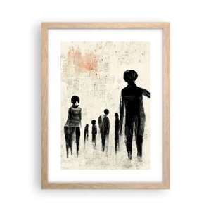 Plakat i ramme af lyst egetræ - Mod ensomhed - 30x40 cm