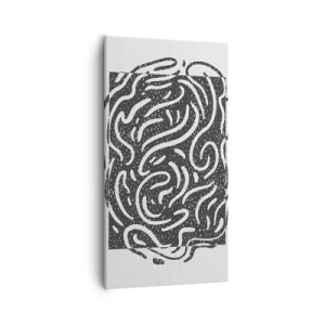 Lærredstryk - Billede på lærred - Abstraktion: en dans af glæde - 55x100 cm