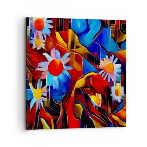 Lærredstryk - Billede på lærred - Livets farver - 70x70 cm