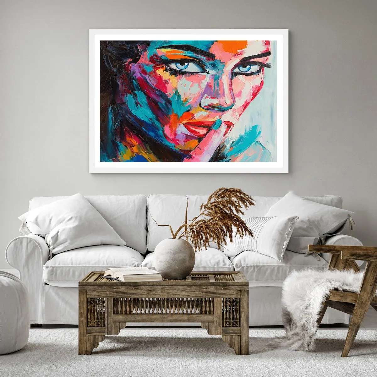 Plakat i hvid ramme - Vores første hemmelighed - 40x40 cm