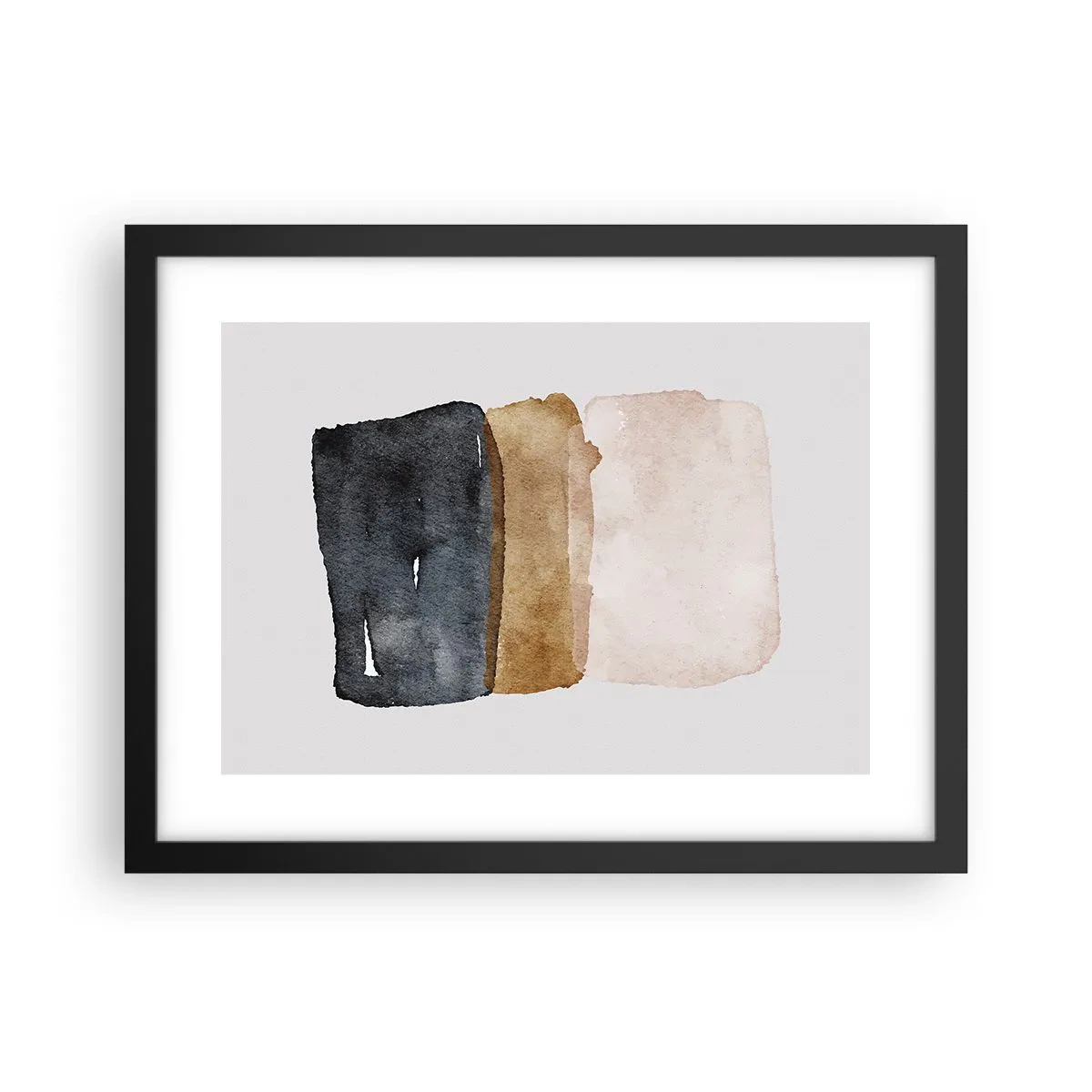 Plakat i sort ramme - Sammensætning af jordfarver - 40x30 cm