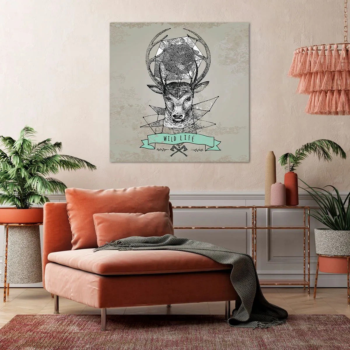 Lærredstryk - Billede på lærred - Synet af sankt Hubertus - 40x40 cm