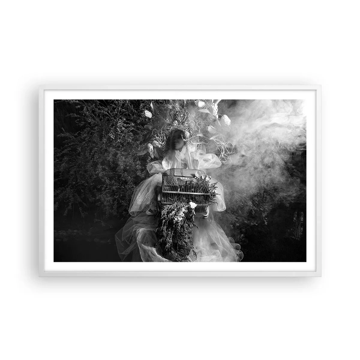 Plakat i hvid ramme - Selve Moder - Naturen - 91x61 cm