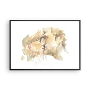 Plakat i sort ramme - Den fundne halvdel? - 100x70 cm