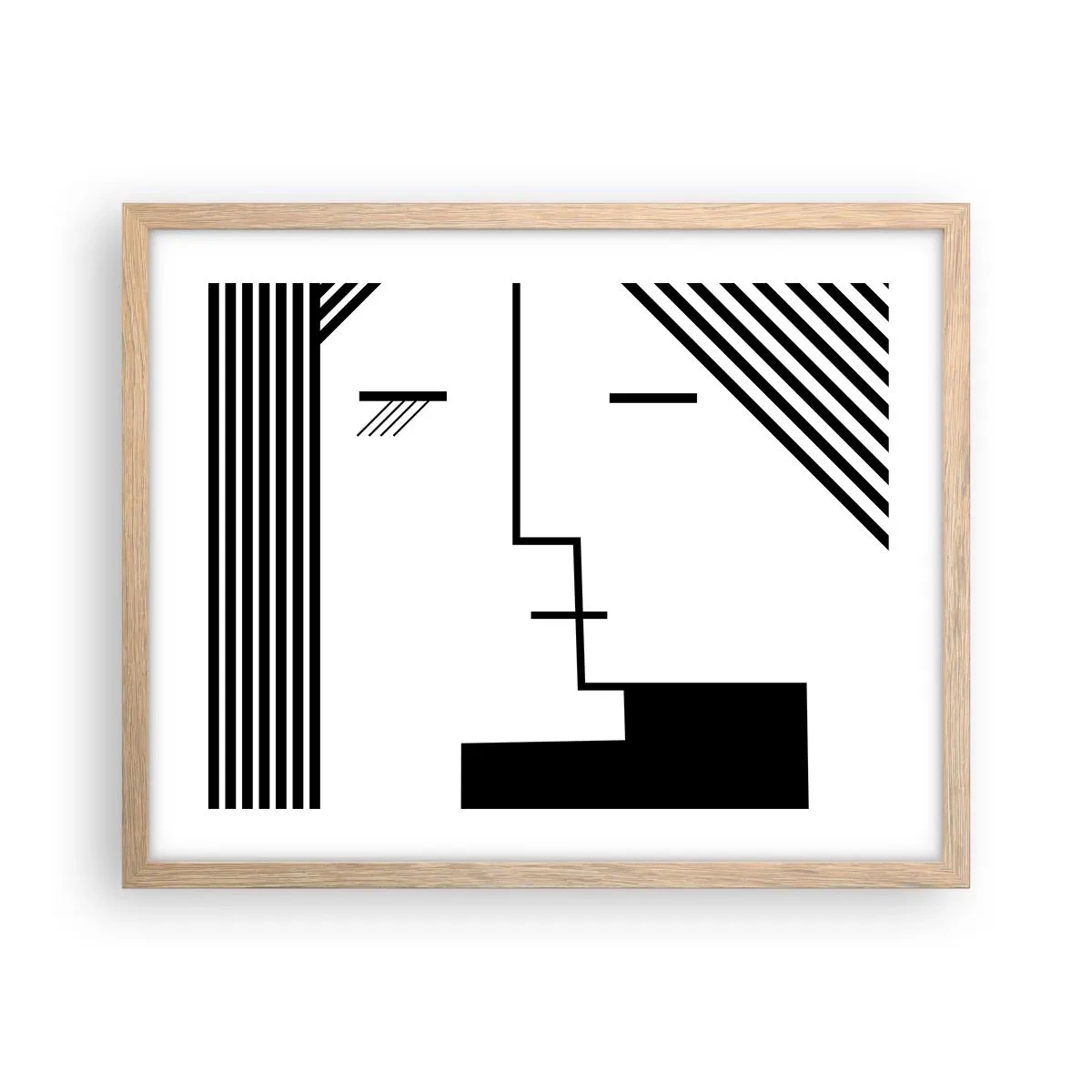 Plakat i ramme af lyst egetræ - Bare et kys - 50x40 cm