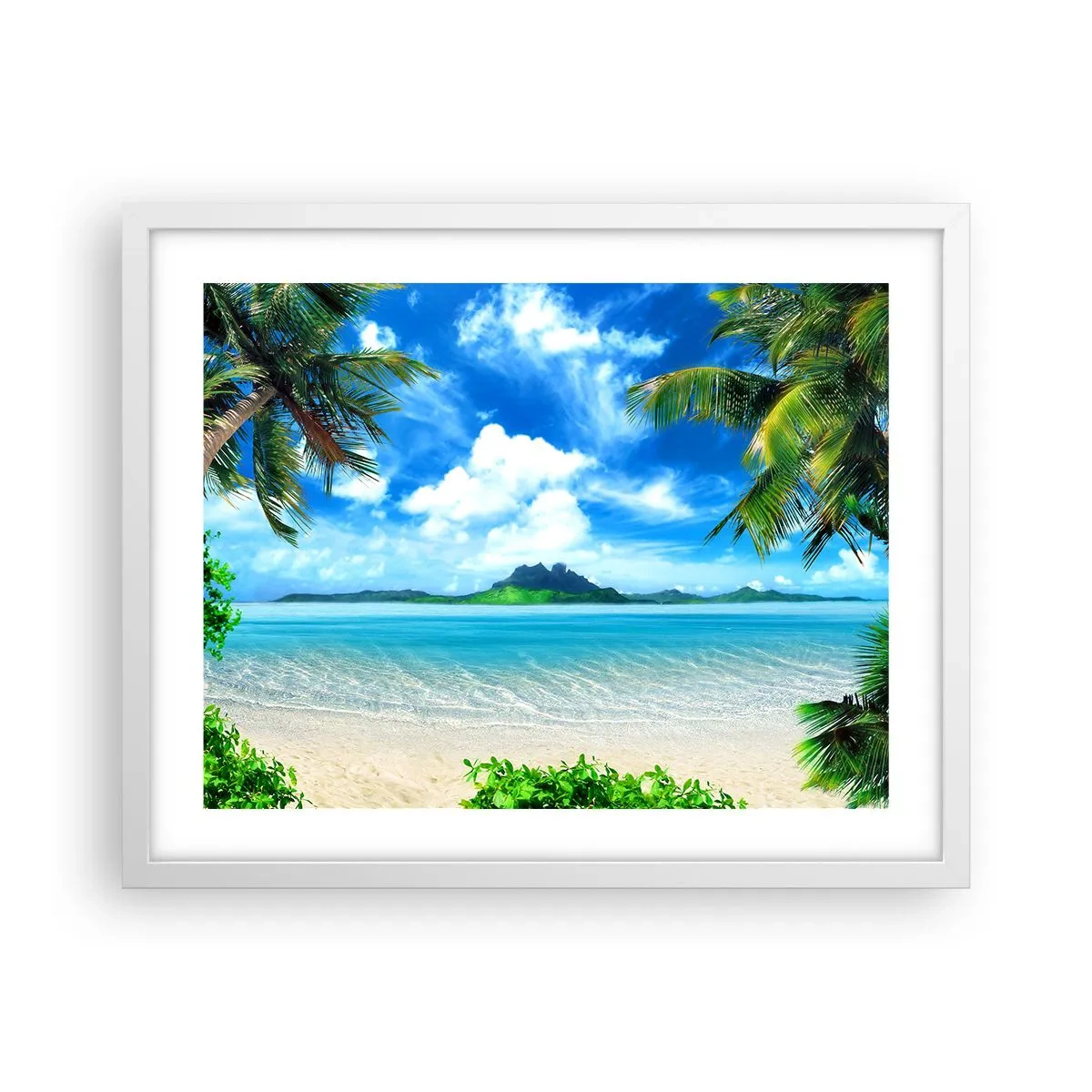 Plakat i hvid ramme - Azur i troperne - 50x40 cm