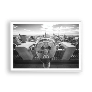 Plakat i hvid ramme - Byen over byer - 100x70 cm